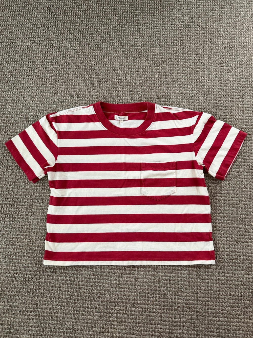 Madewell Easy Crop Tee in Murph Stripe - Medium